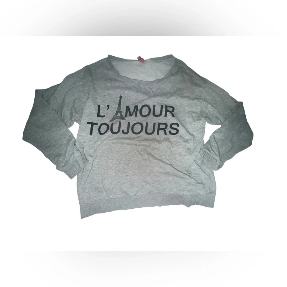 Gray Long Sleeve Graphic Sweatshirt - Picture 1 of 2